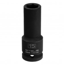 Головка торцевая 15мм 1/2" ударная шестигранная удлиненная CrMo STELS Головка торцевая 15мм 1/2" ударная шестигранная удлиненная CrMo STELS