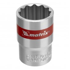 Головка торцевая 19мм 1/2" двенадцатигранная CrV MATRIX