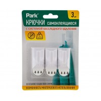 Крючок самоклеющийся 2шт,3.0х8.0см до 1.5кг PARK