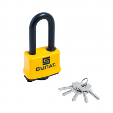 Замок навесной всепогодный 5 ключей удлиненная дужка d=11мм стальной БУЛАТ