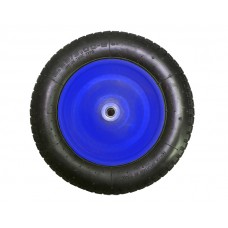 Колесо пневмо 400/80/13 мм с подшипником со втулкой синее к тачке строительной одноколесной (5/1/15)