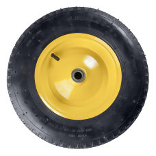 Колесо пневматическое 400х80х20мм с подшипником без втулки, желтое к тачке двухколесной UNIK Колесо пневматическое 400х80х20мм с подшипником без втулки, желтое к тачке двухколесной UNIK