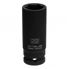 Головка торцевая 22мм 1/2" ударная шестигранная удлиненная CrMo STELS Головка торцевая 22мм 1/2" ударная шестигранная удлиненная CrMo STELS