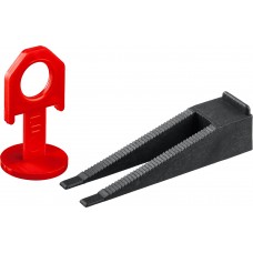 Система выравнивания плитки (СВП) комплект: зажимы 1,7мм, клинья (50+50шт) в пакете ЗУБР