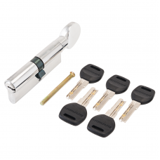 Цилиндровый механизм HD FG 80-5К CP хром перфорированный ключ с вертушкой АЛЛЮР Цилиндровый механизм HD FG 80-5К CP хром перфорированный ключ с вертушкой АЛЛЮР