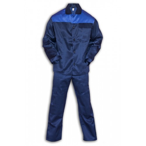 Костюм "СТАНДАРТ" (куртка+брюки, т.-синий /василек, тк. Гретта , пл. 210 гр/м2)