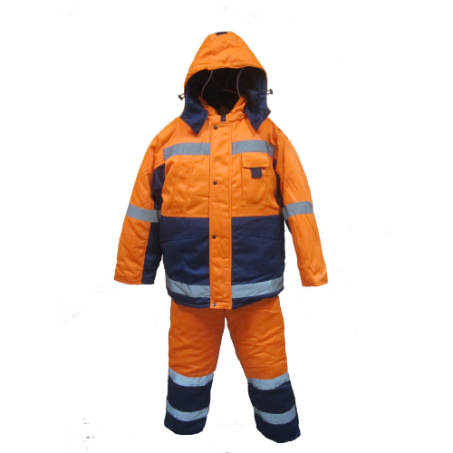 Костюм утепленный куртка+п/комб "Метеор" оранжевый с синим с СОП тк Грета