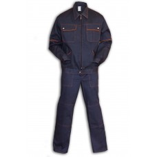 Костюм "ПРОФИ-2" (куртка + брюки синий/оранж. кант, хлопок 100% узбекская саржа)