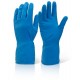 Перчатки латексные хозяйственные синие (144)