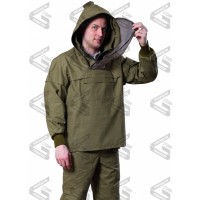 Костюм  "АНТИГНУС ЛЮКС" с ловушкой для клещей (кур+бр. хаки, манжеты)