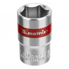 Головка торцевая 17мм 1/2" шестигранная под квадрат CrV MATRIX