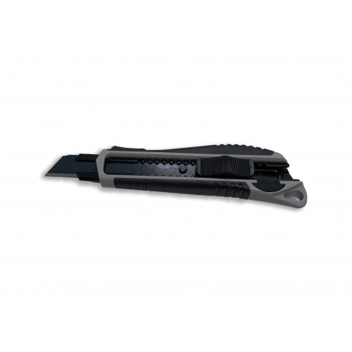Нож 18мм выдвижное лезвие черное 0,7 мм, ULTRAPROFI обрезиненный корпус VERTA (24/12/144)