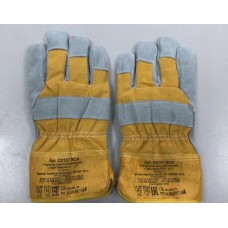 Перчатки спилковые комбинированные "АНГАРА" утепленные (желтые) 