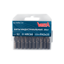 Биты Ph2х25мм (20шт) ULTRAPROFI VERTA