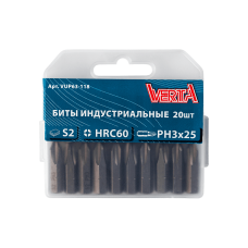 Биты Ph3х25мм (20шт) ULTRAPROFI VERTA